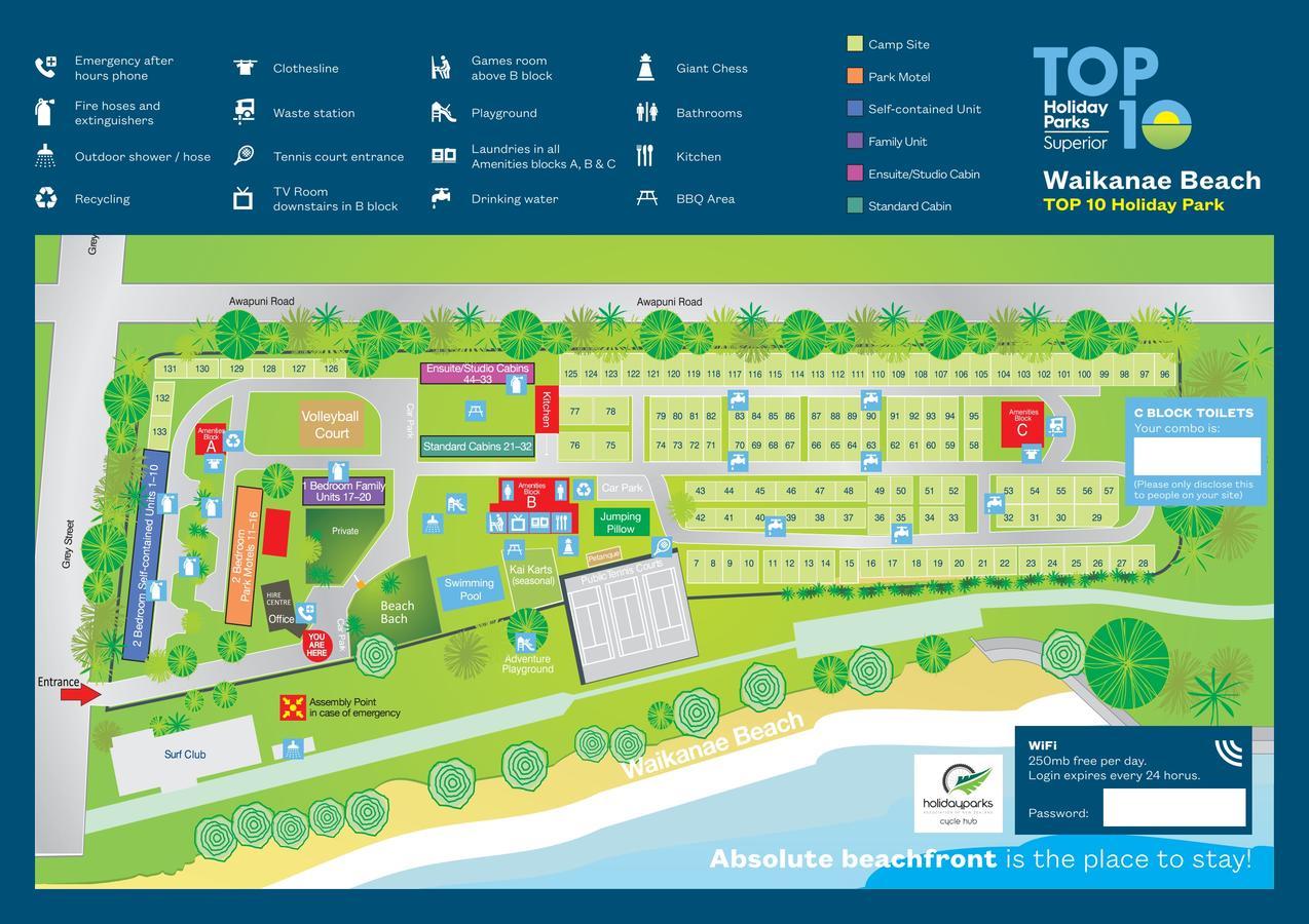 Waikanae Beach Top 10 Holiday Park Gisborne Exteriér fotografie